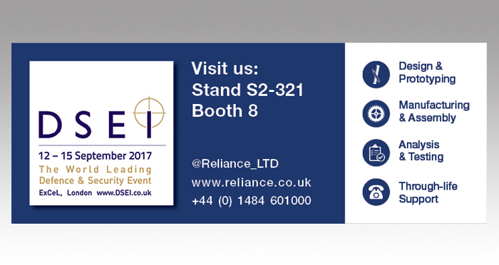 Reliance to Exhibit at DSEI 2017