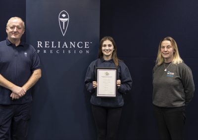 Reliance Apprentice Wins IET Award