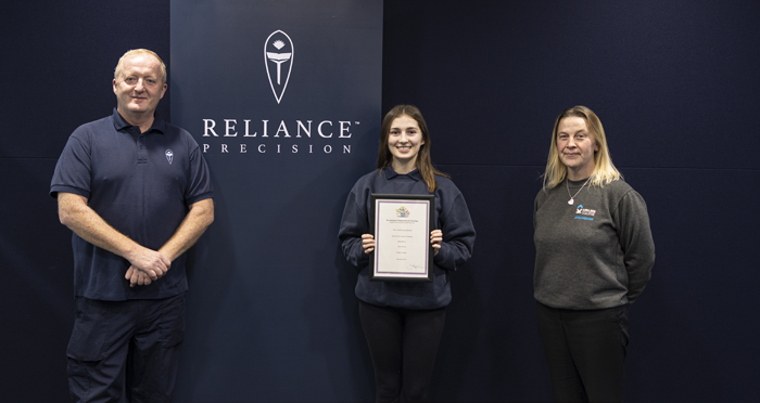 Marie Perrins IET Award 700×372 px Reliance Apprentice Wins IET Award