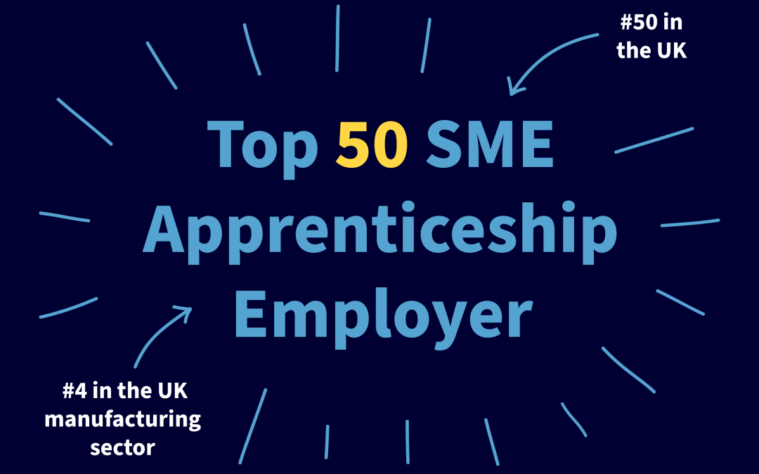 Reliance Precision Named as Top 50 UK SME Apprenticeship Employer 2023 – #4 in the Manufacturing Sector